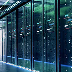 Server room or server computers.3d rendering.